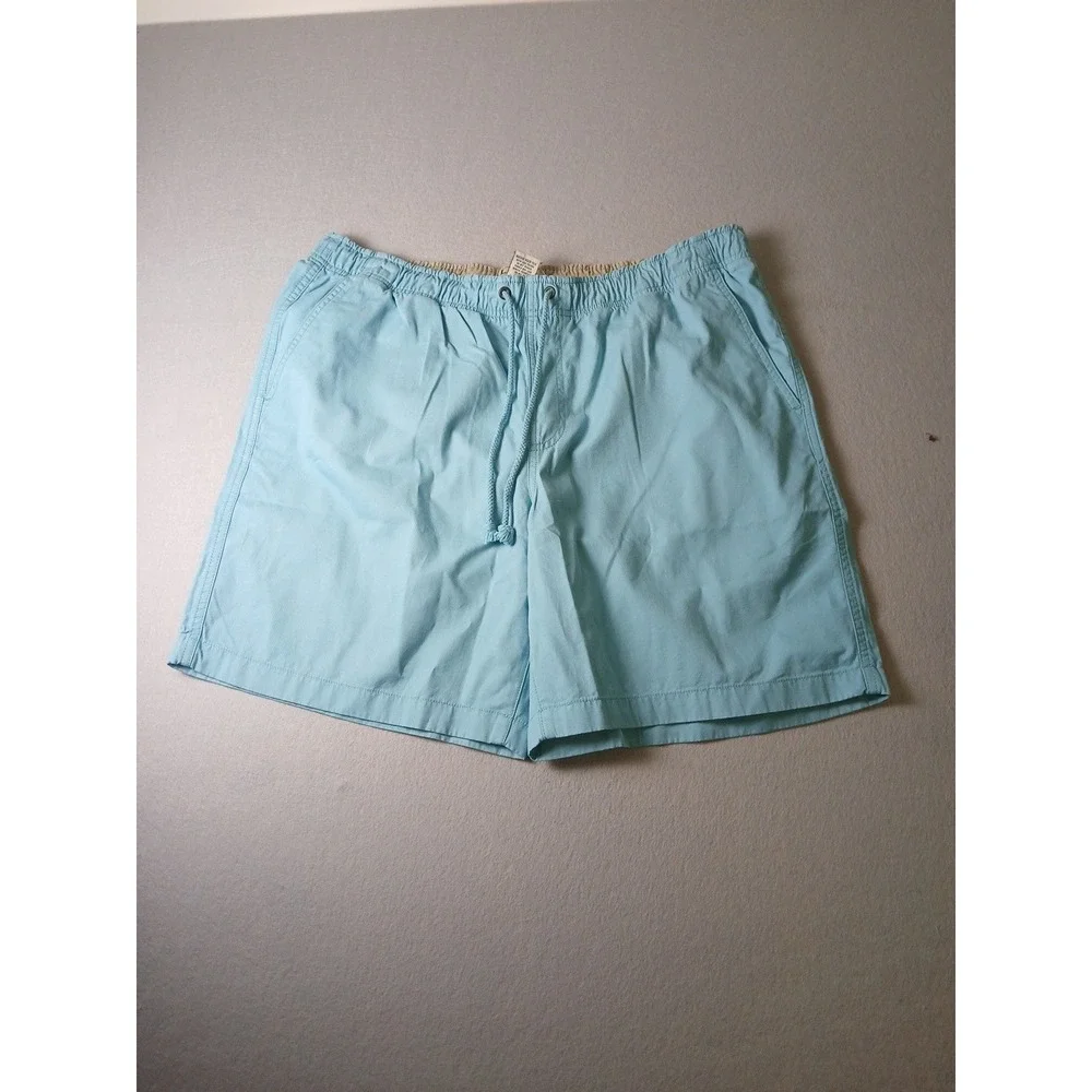 L.L.Bean Dock Short Mens XL  Cotton Twill Elastic Waist Sea Blue New With Tags!!